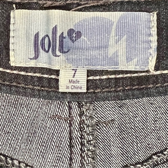 Jolt Denim Cuffed Dark Wash Shorts, Size 7 - Picture 4 of 5